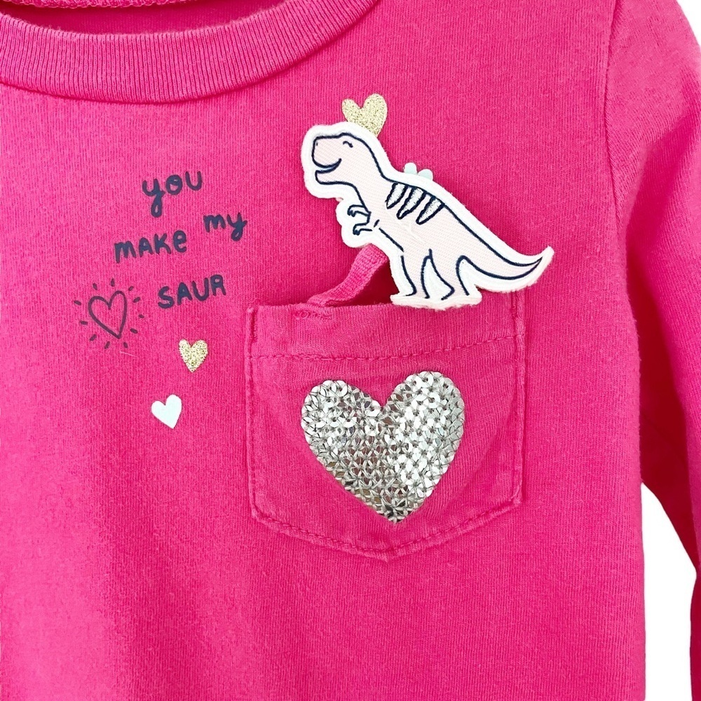Carter’s Girls Toddler Shirt interactive jersey Cold Shoulder long Sleeve 3T - Picture 4 of 8